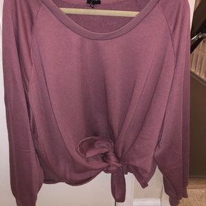 comfortable casual sweatshirt with a self tie